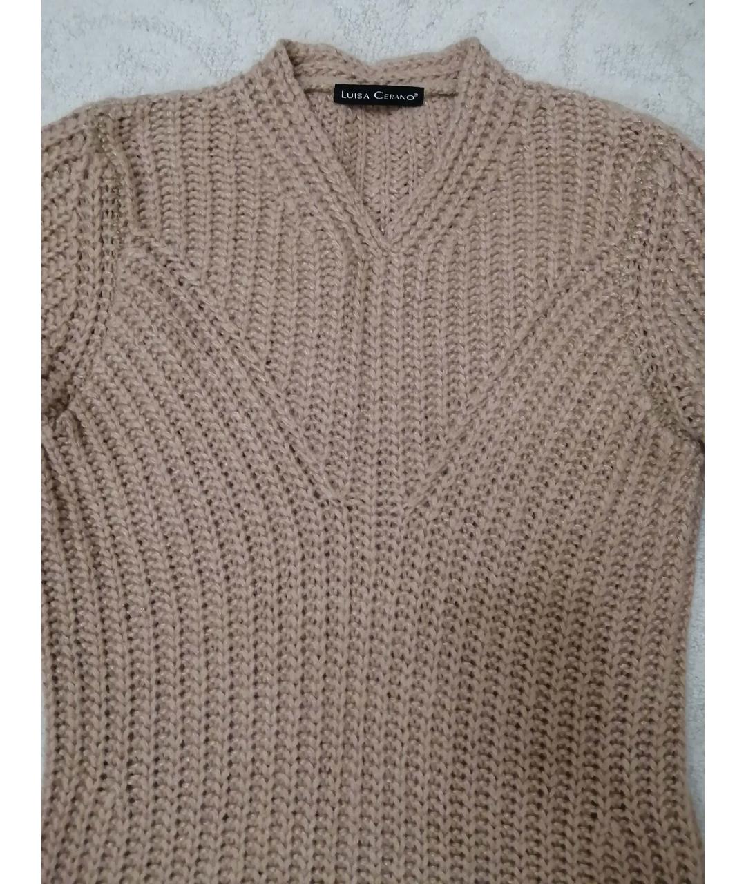 LUISA CERANO Коричневый шерстяной джемпер / свитер, фото 5