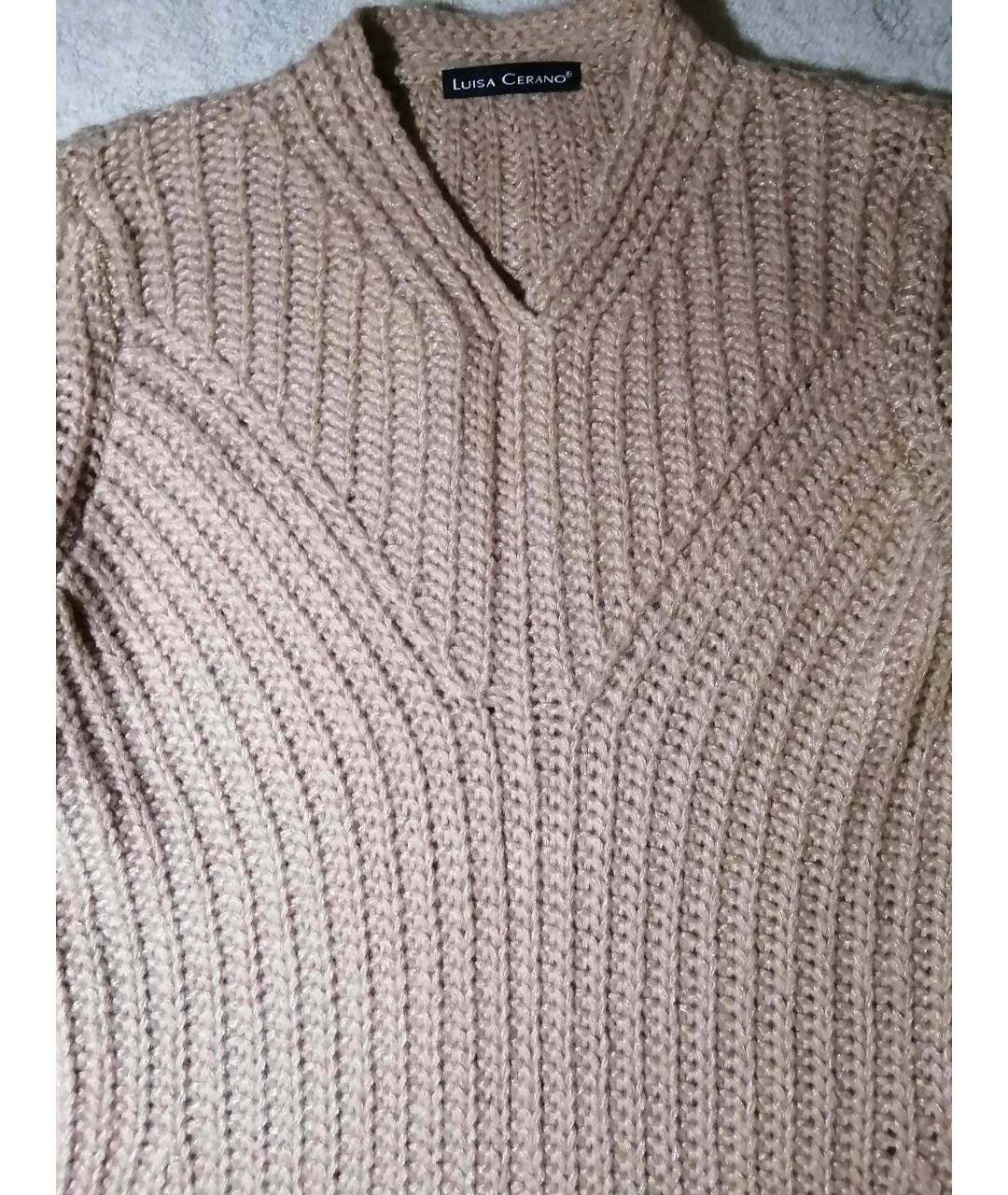 LUISA CERANO Коричневый шерстяной джемпер / свитер, фото 4