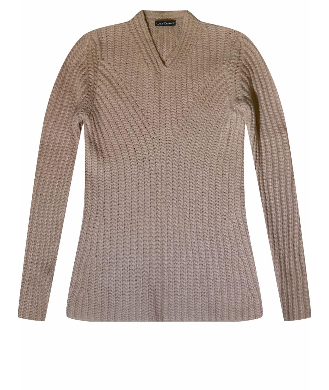 LUISA CERANO Коричневый шерстяной джемпер / свитер, фото 1
