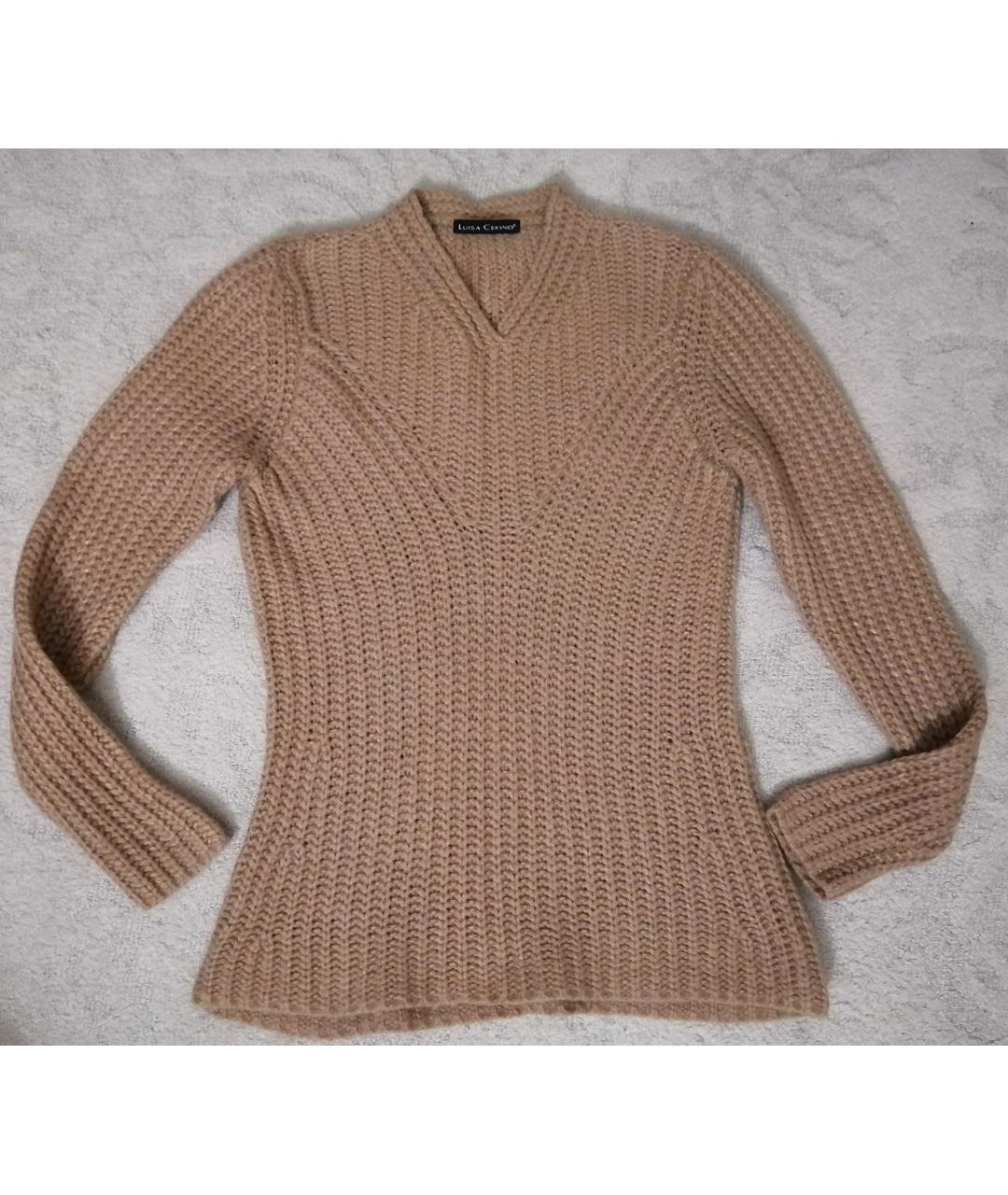 LUISA CERANO Коричневый шерстяной джемпер / свитер, фото 2