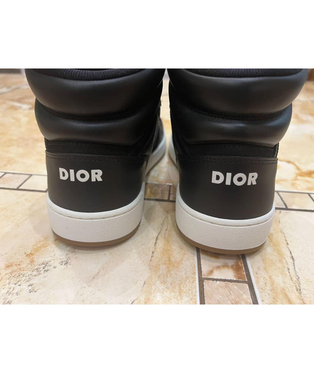 CHRISTIAN DIOR PRE-OWNED Черные кожаные высокие кроссовки / кеды, фото 3