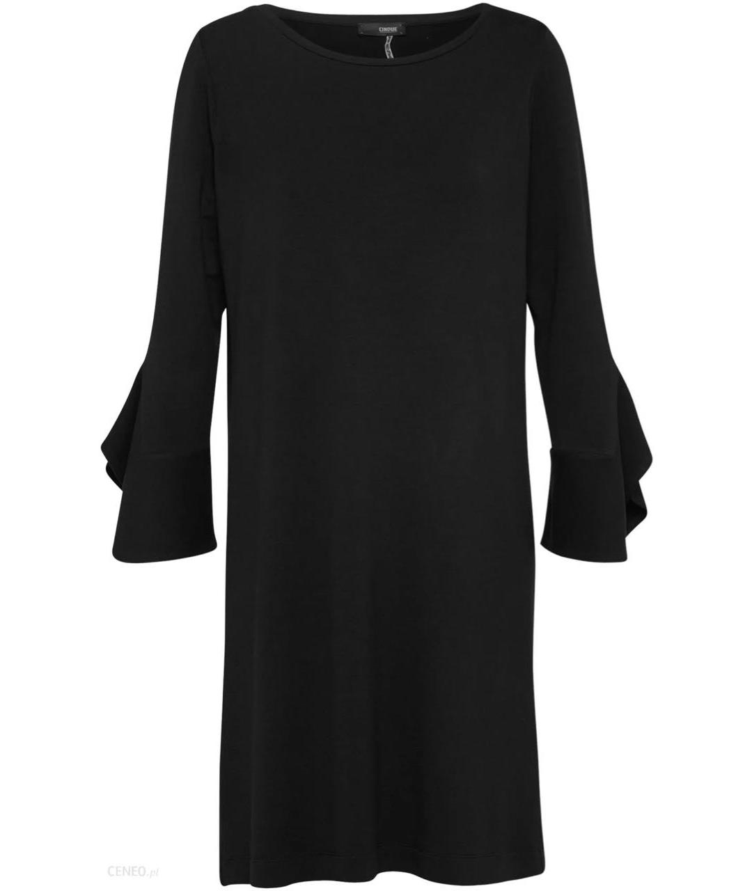 CINQUE Черное вискозное повседневное платье, фото 8