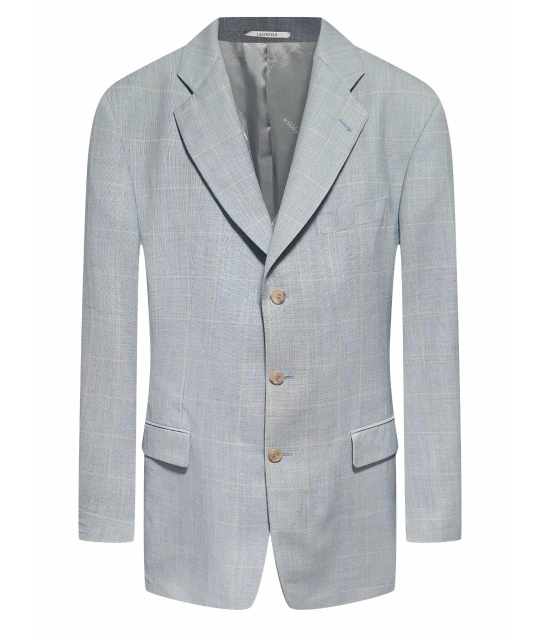 KARL LAGERFELD Голубой шерстяной пиджак, фото 1