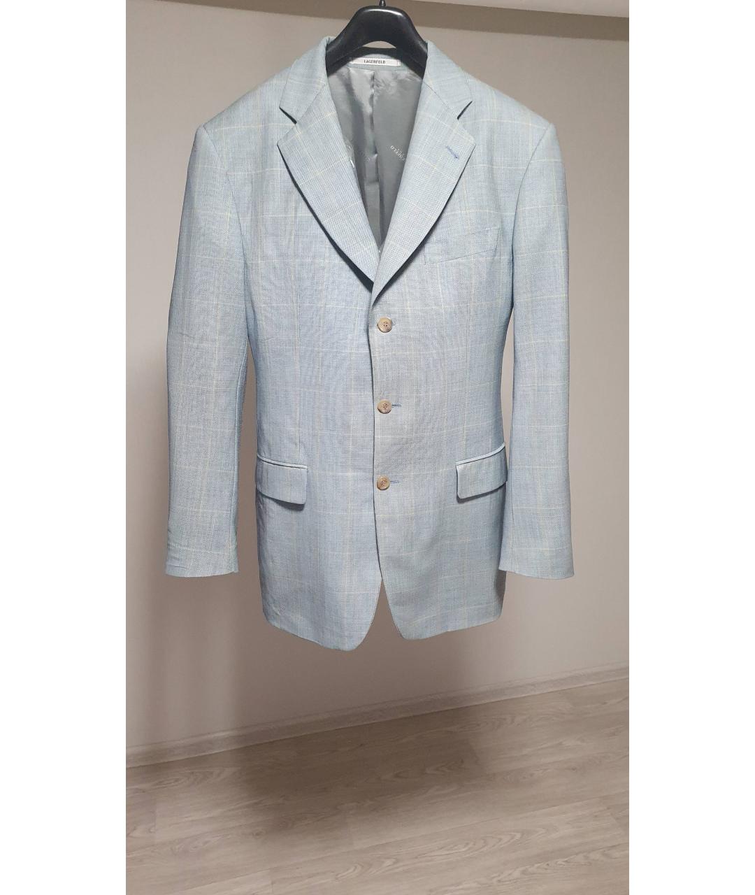KARL LAGERFELD Голубой шерстяной пиджак, фото 9