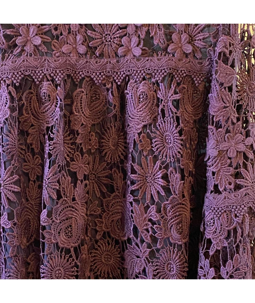 ANNA SUI Бордовая кружевная блузы, фото 4