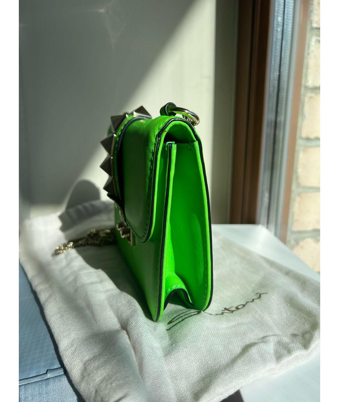 VALENTINO Зеленая кожаная сумка через плечо, фото 2