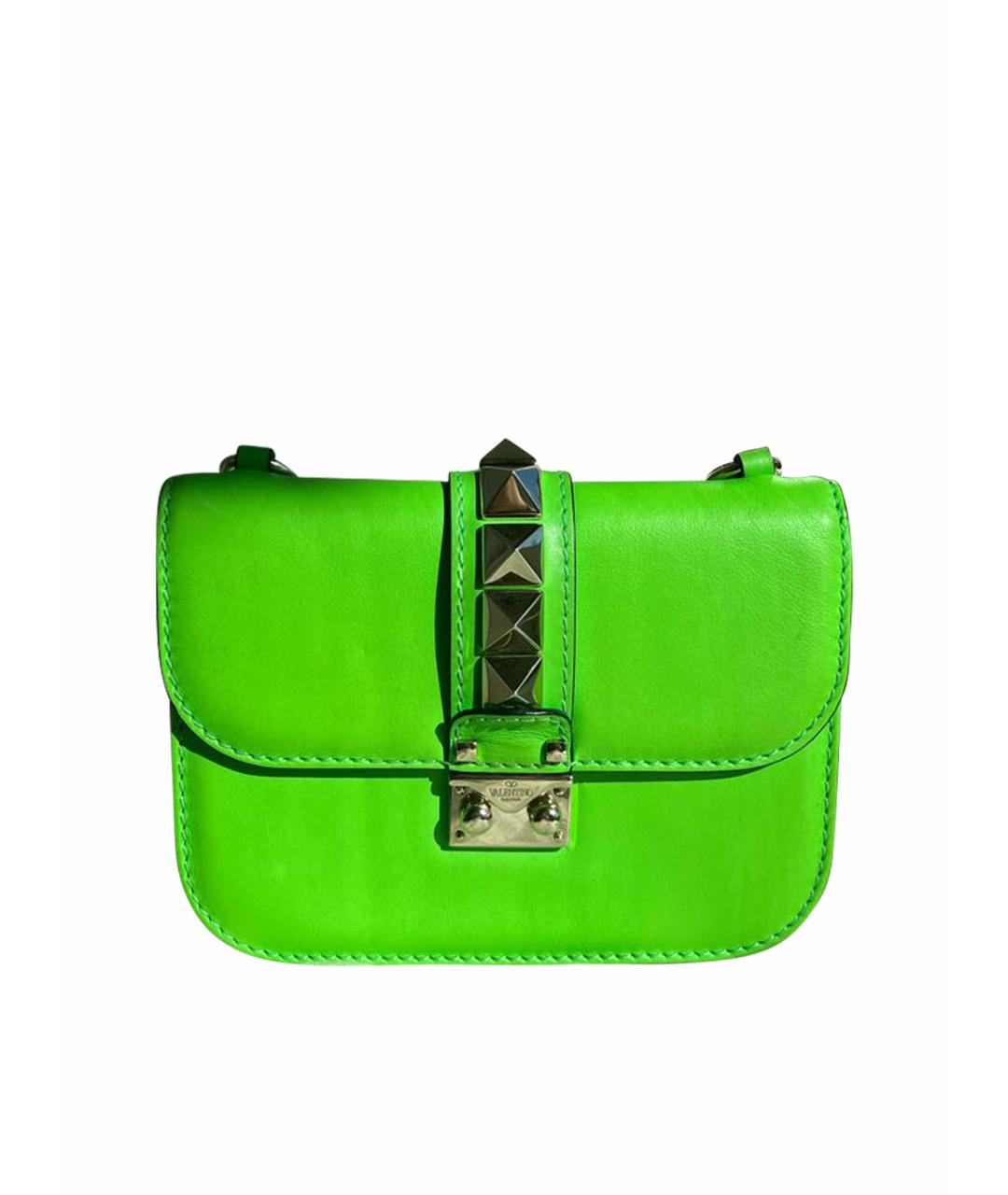 VALENTINO Зеленая кожаная сумка через плечо, фото 1