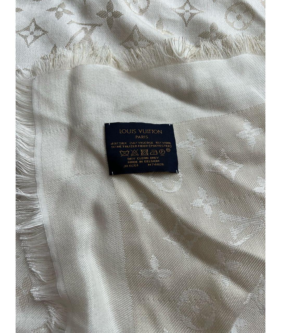 LOUIS VUITTON PRE-OWNED Белый шелковый платок, фото 3