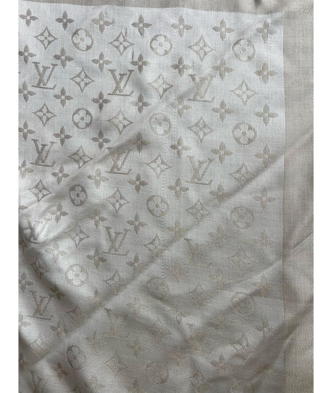 LOUIS VUITTON PRE-OWNED Белый шелковый платок, фото 7