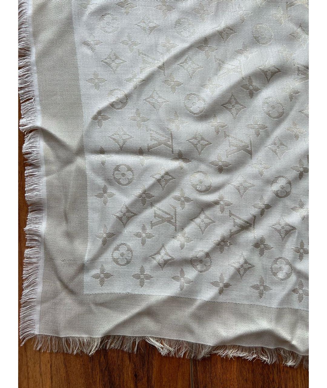 LOUIS VUITTON PRE-OWNED Белый шелковый платок, фото 8