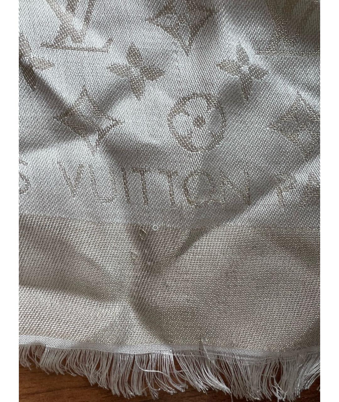 LOUIS VUITTON PRE-OWNED Белый шелковый платок, фото 6
