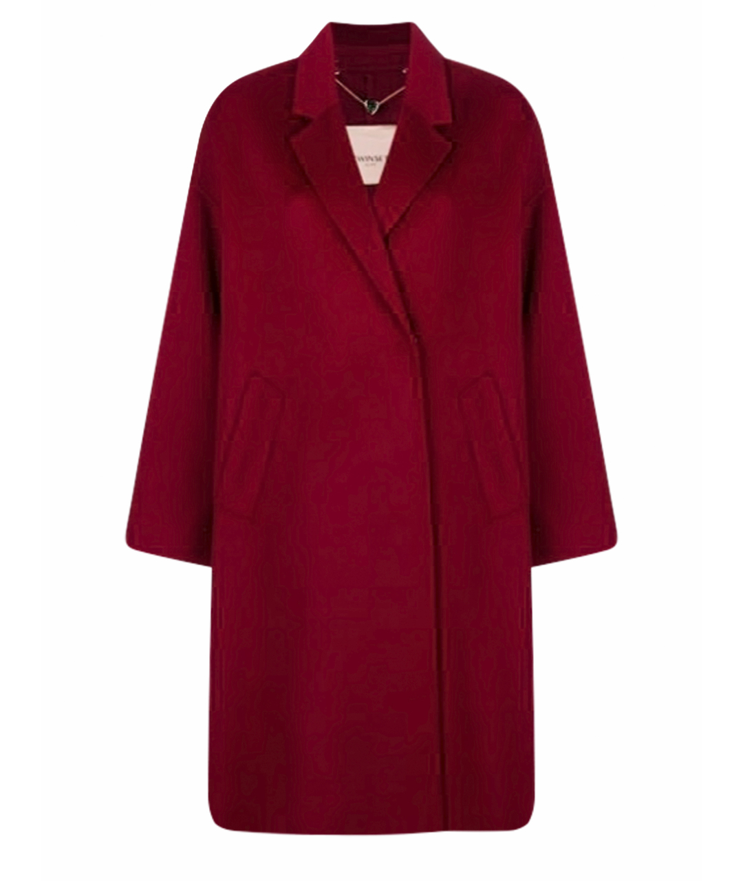TWIN-SET Бордовое шерстяное пальто, фото 1