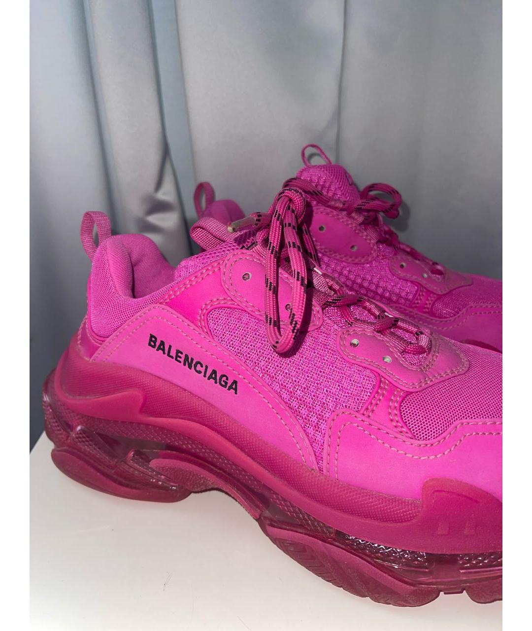 BALENCIAGA Розовые текстильные кроссовки, фото 6