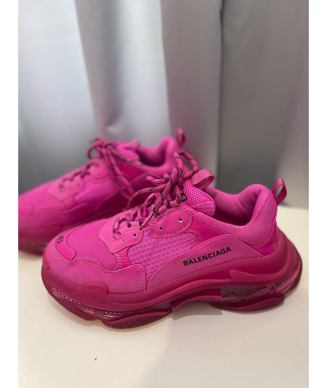 BALENCIAGA Розовые текстильные кроссовки, фото 8