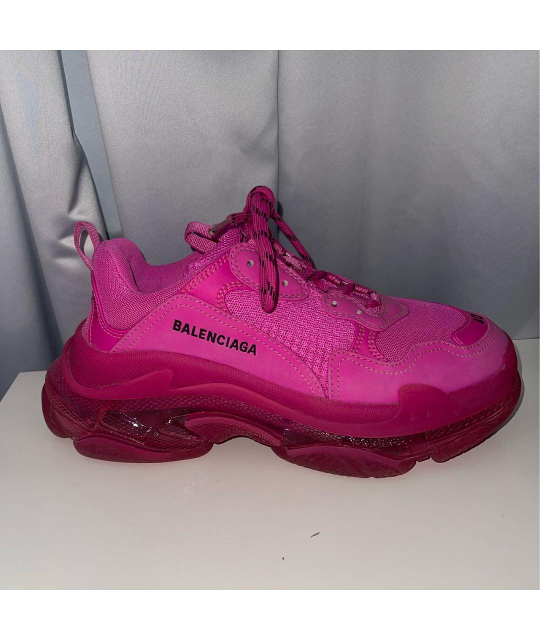 BALENCIAGA Розовые текстильные кроссовки, фото 9