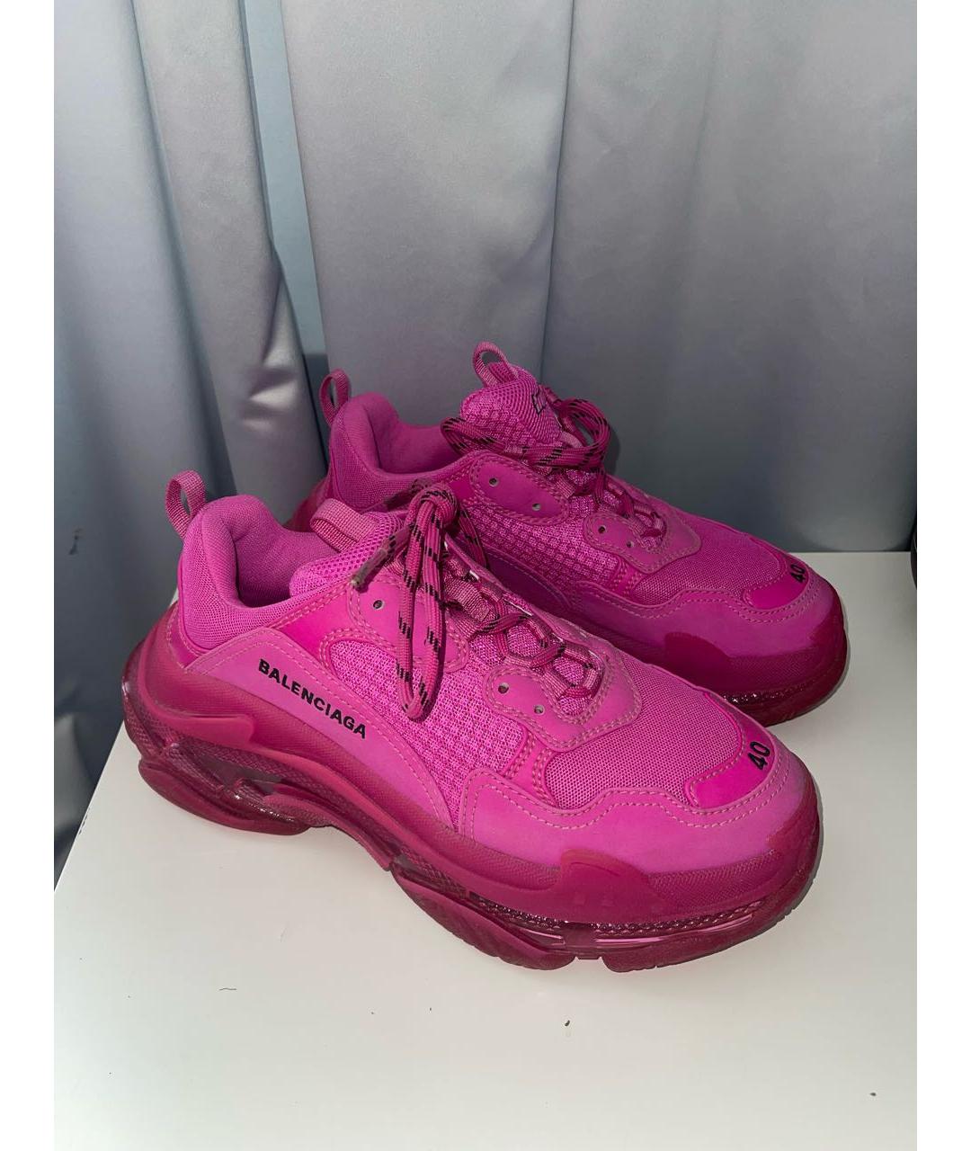 BALENCIAGA Розовые текстильные кроссовки, фото 7