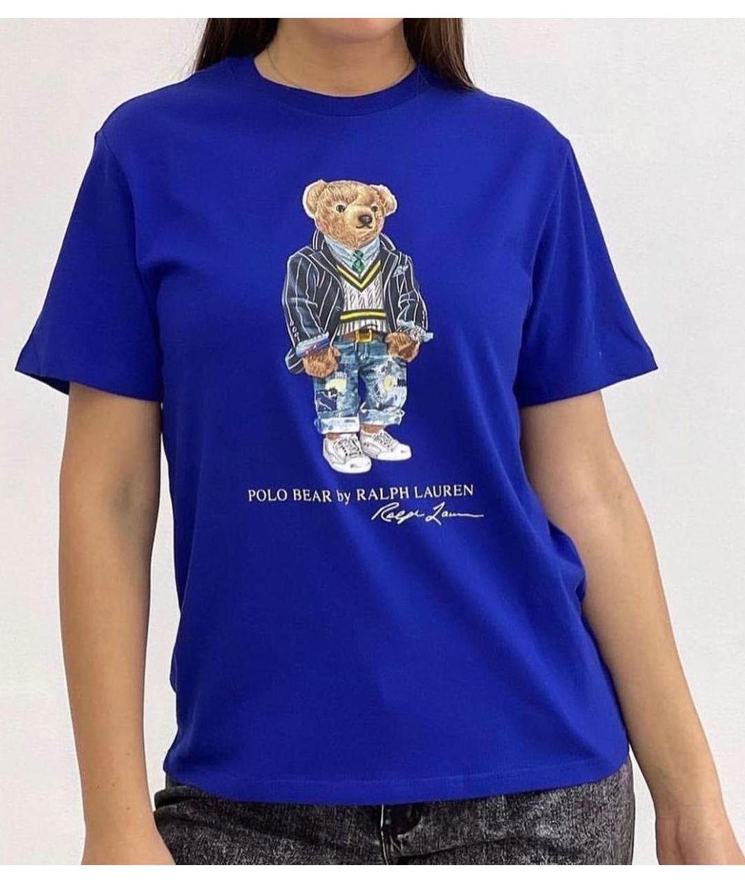 POLO RALPH LAUREN Синяя хлопковая футболка, фото 5