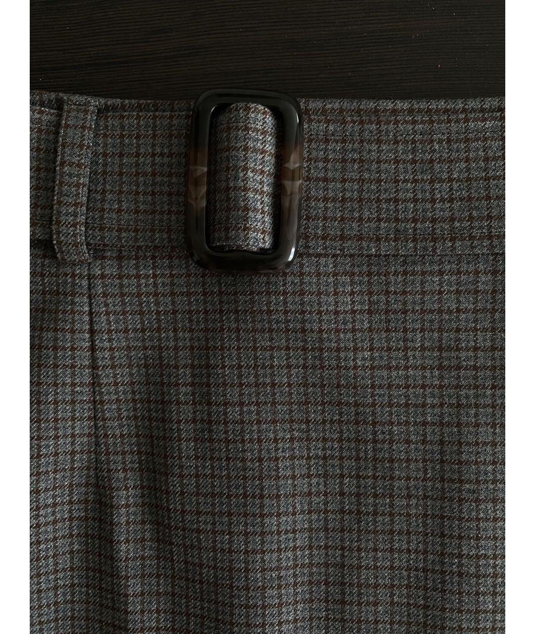 12 STOREEZ Коричневая шерстяная юбка мини, фото 4