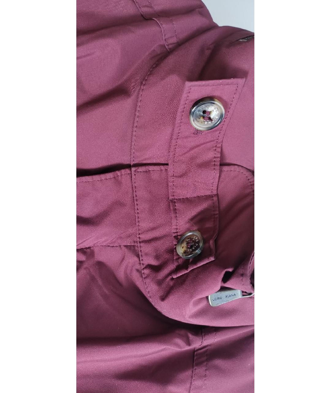 LORO PIANA Бордовая полиэстеровая куртка, фото 3