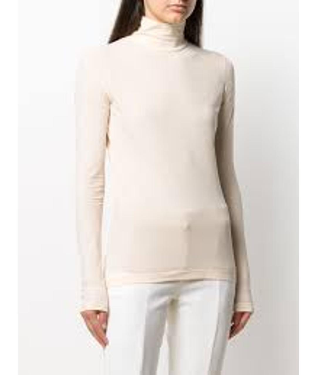 JIL SANDER Бежевая хлопковая блузы, фото 2