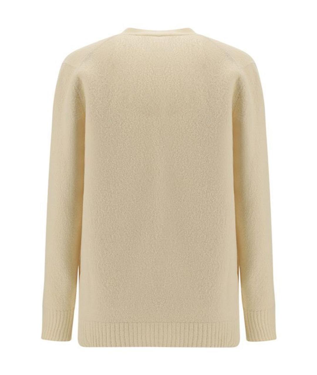 JIL SANDER Белый шерстяной кардиган, фото 3