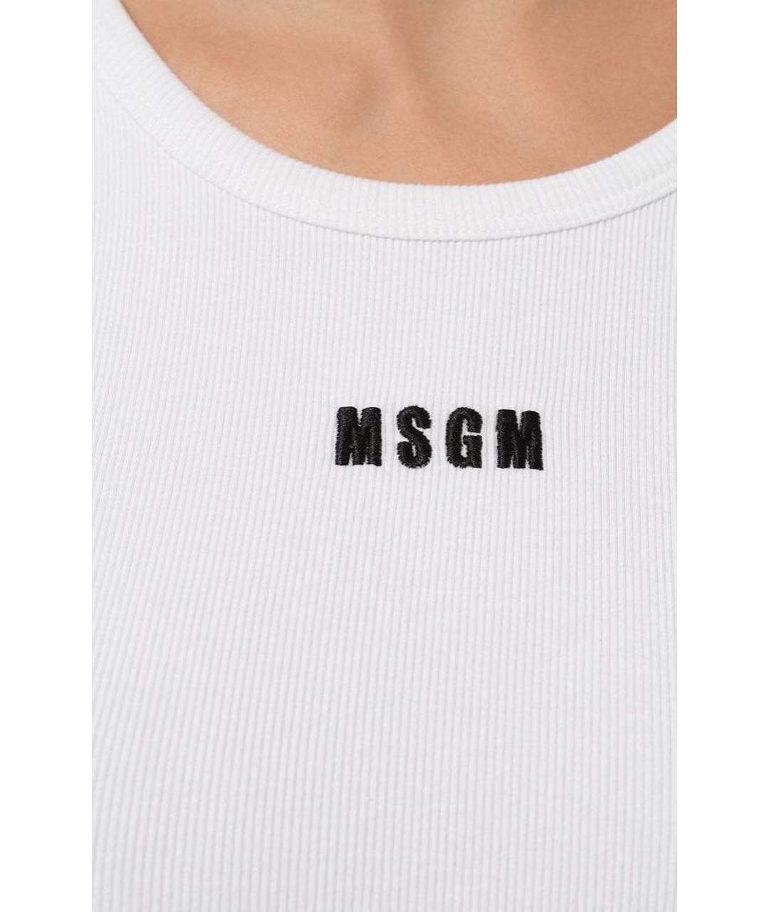 MSGM Белая хлопковая майка, фото 2