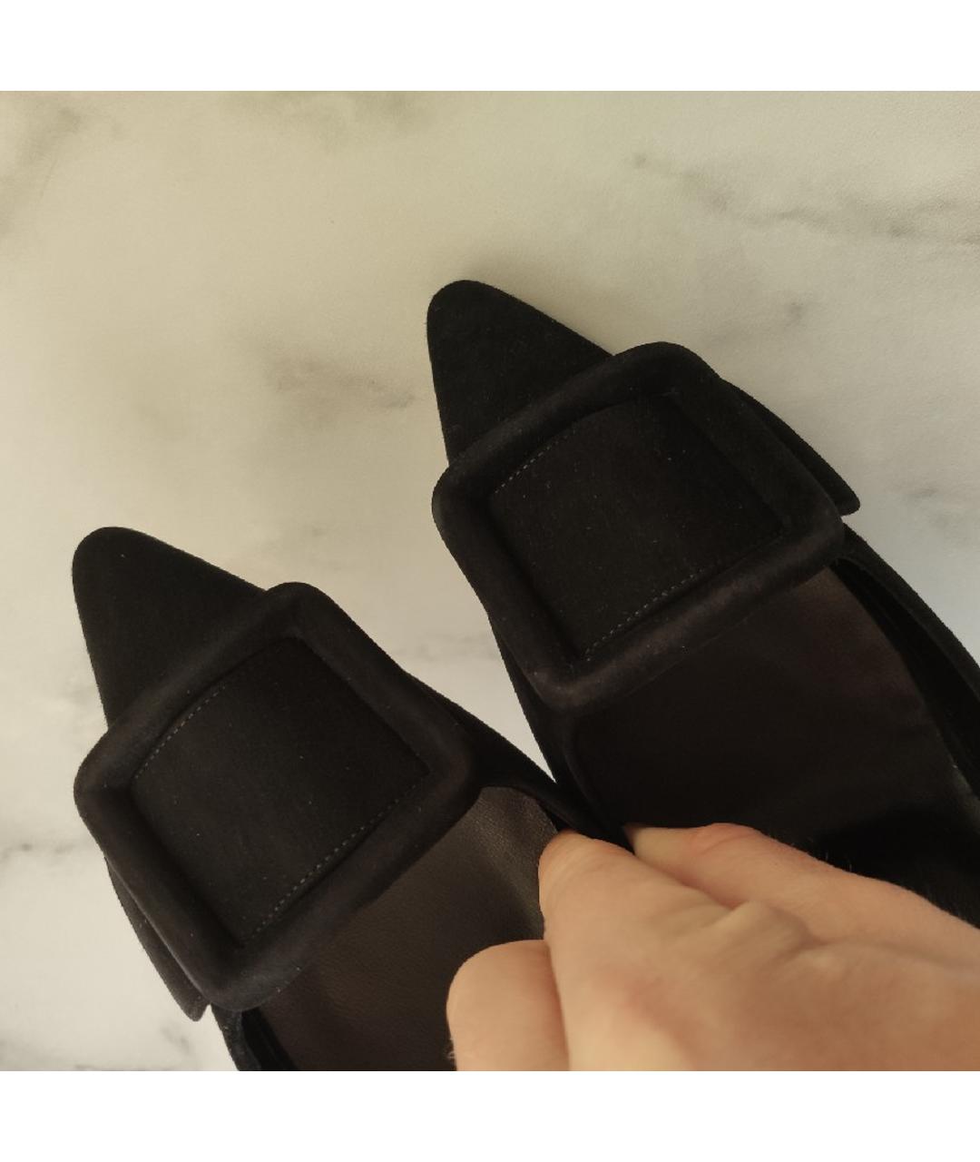 MANOLO BLAHNIK Черные замшевые мюли для женщин – купить онлайн с