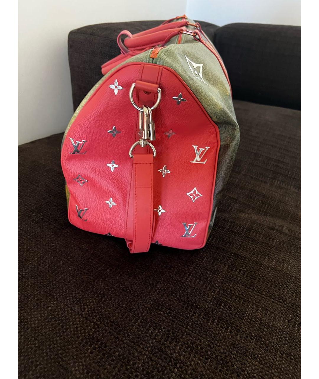 LOUIS VUITTON Коралловая дорожная/спортивная сумка, фото 5