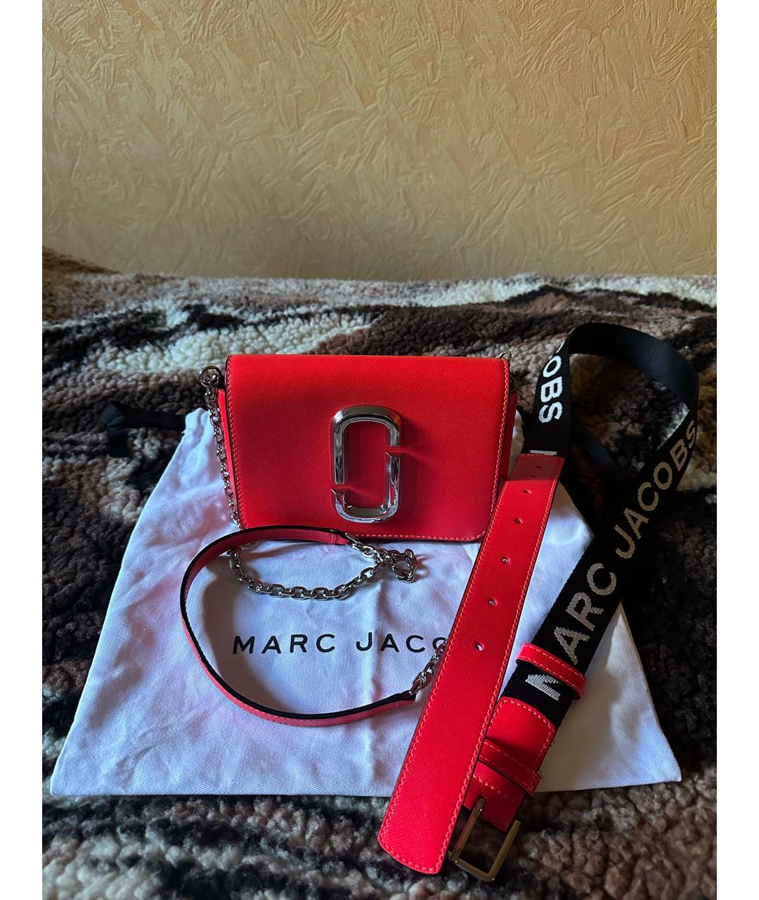 MARC JACOBS Красная кожаная сумка через плечо, фото 9