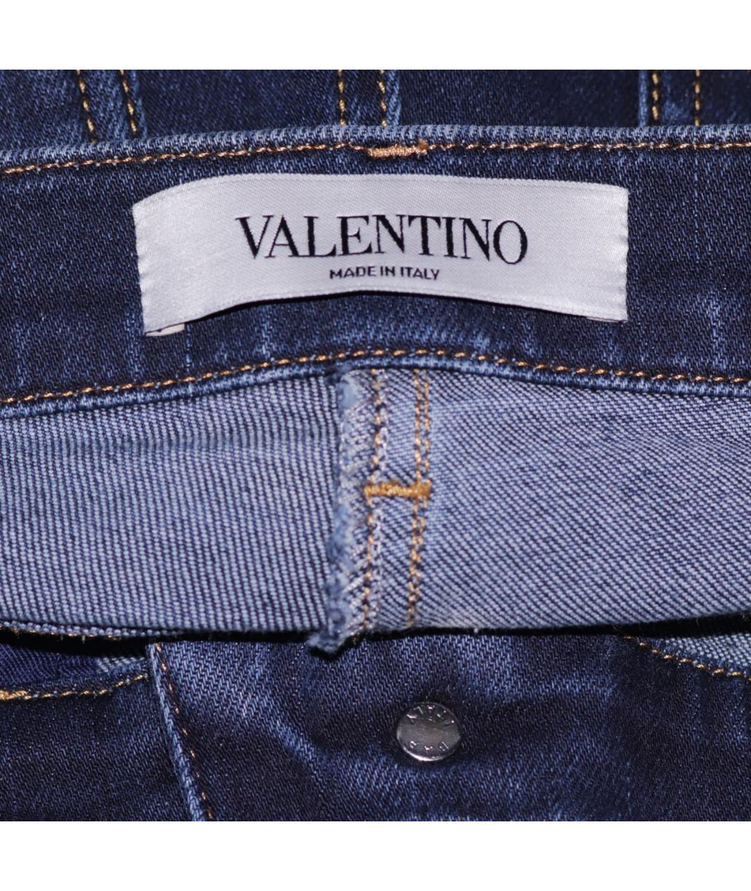 VALENTINO Темно-синие хлопко-эластановые джинсы слим, фото 7
