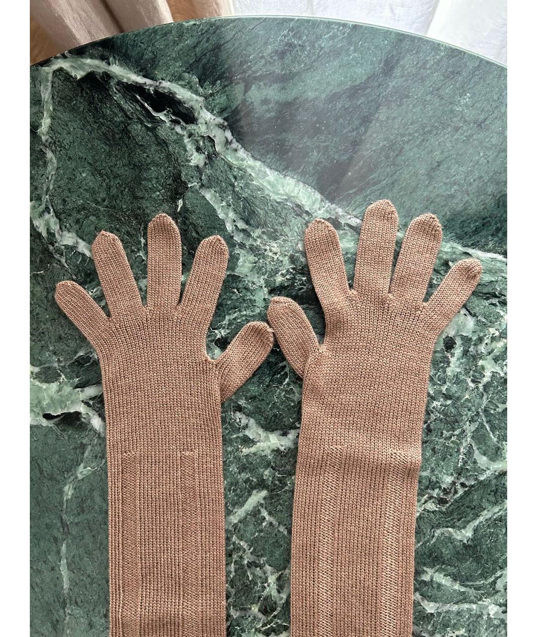 PRADA Бежевые перчатки, фото 3