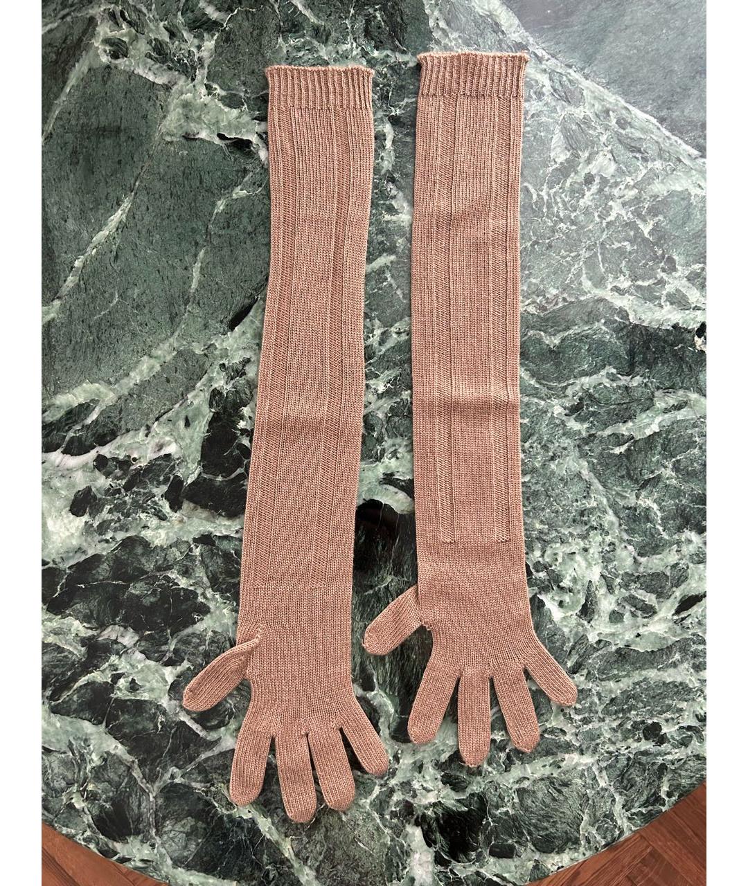 PRADA Бежевые перчатки, фото 2