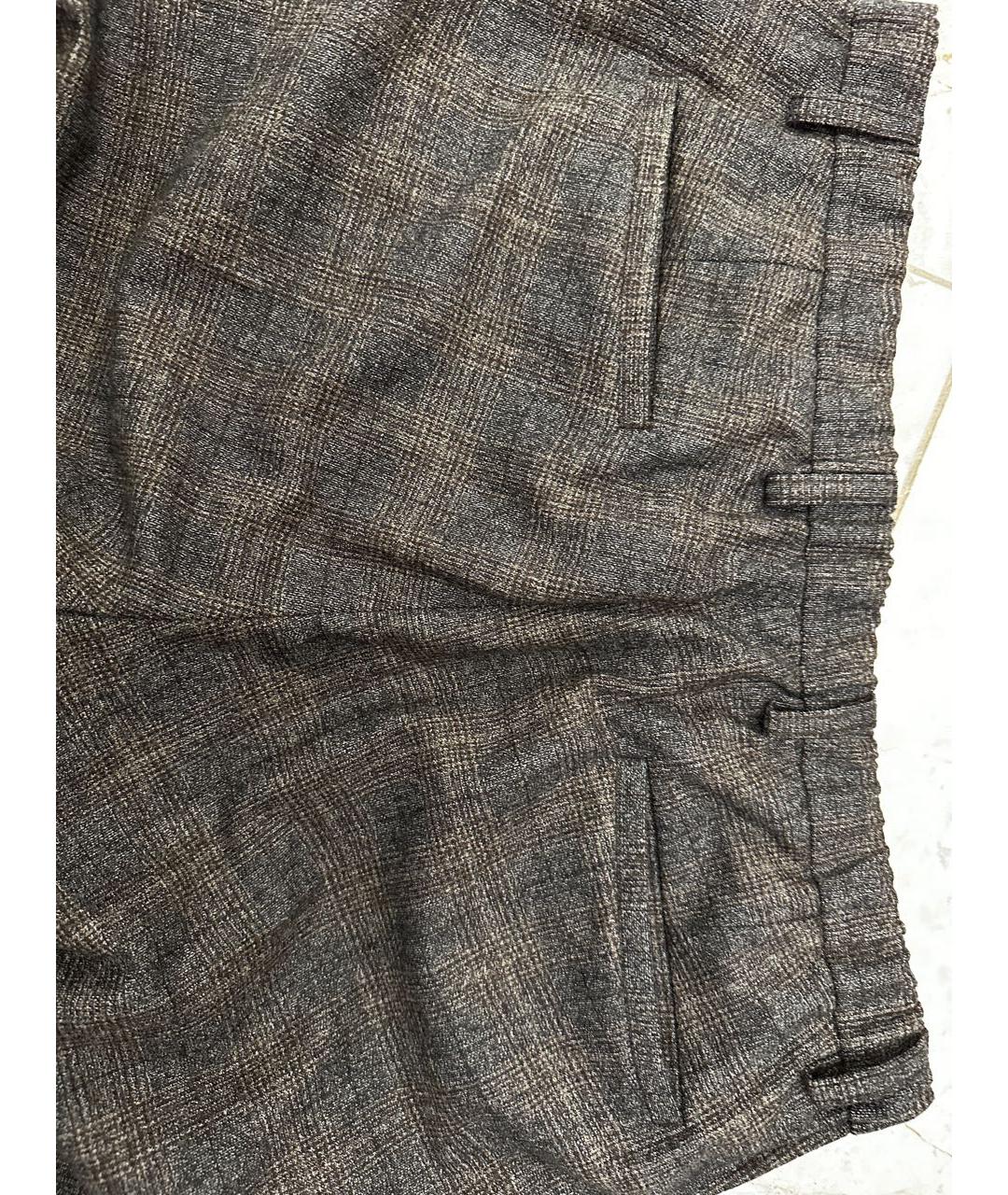 LORO PIANA Коричневые шерстяные повседневные брюки, фото 4