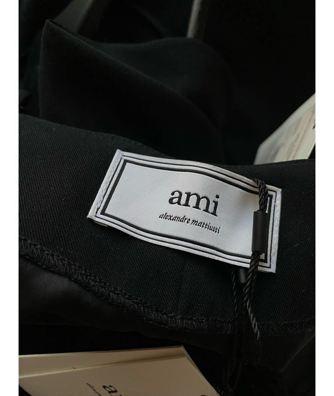 AMI ALEXANDRE MATTIUSSI Черное шерстяное коктейльное платье, фото 3