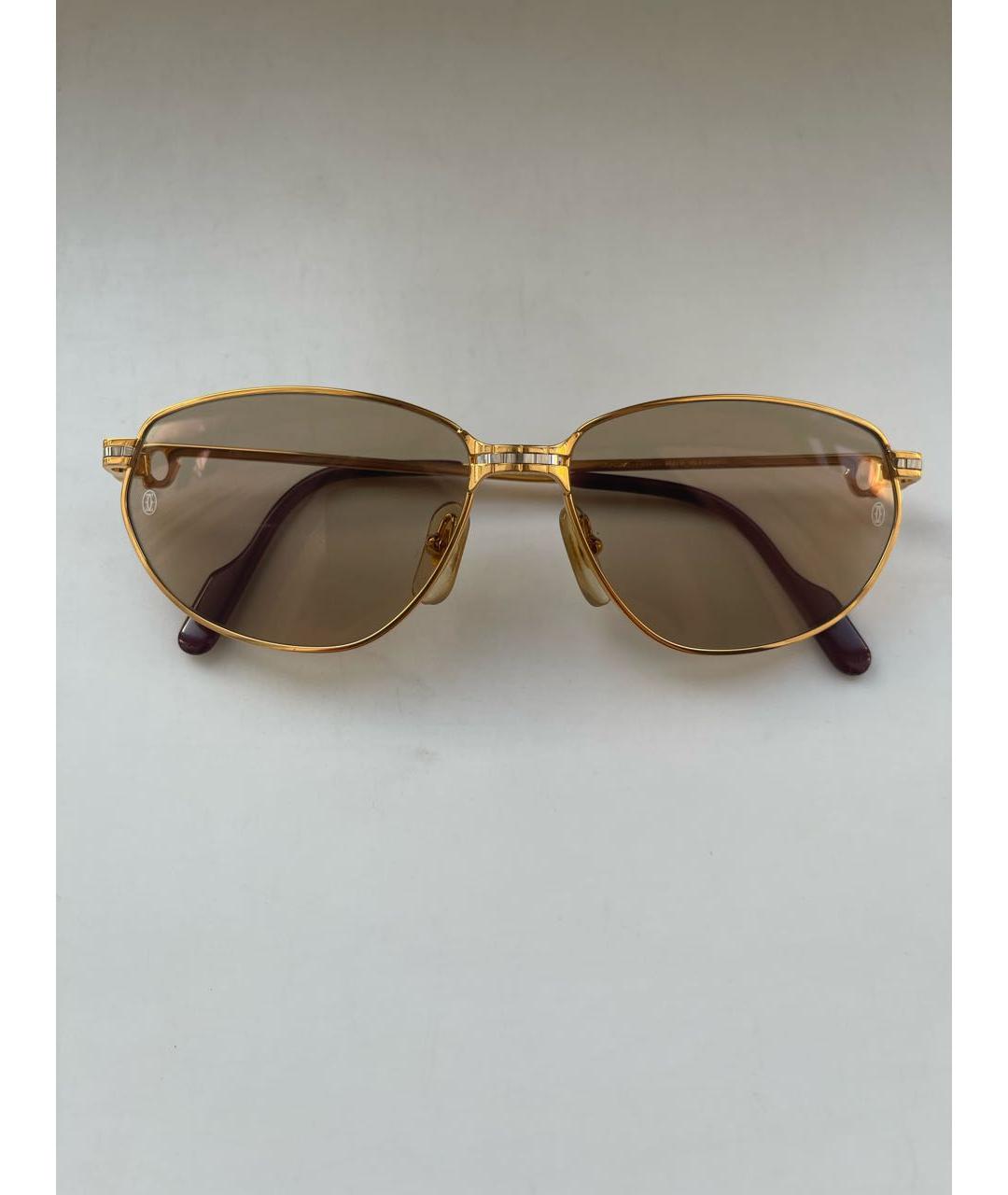CARTIER Золотые металлические солнцезащитные очки, фото 5