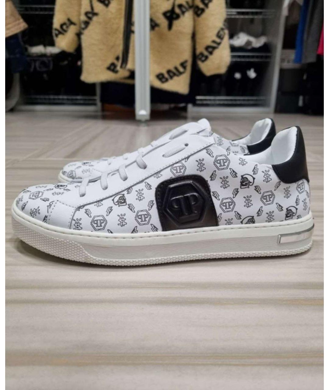 PHILIPP PLEIN JUNIOR Белые кожаные кеды, фото 6