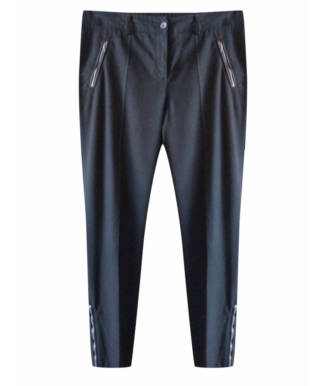 LUISA CERANO Черные полиэстеровые прямые брюки, фото 1