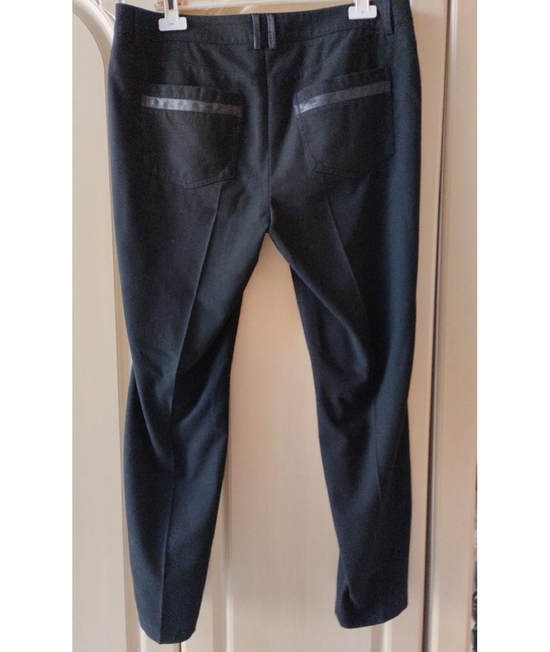 LUISA CERANO Черные полиэстеровые прямые брюки, фото 2