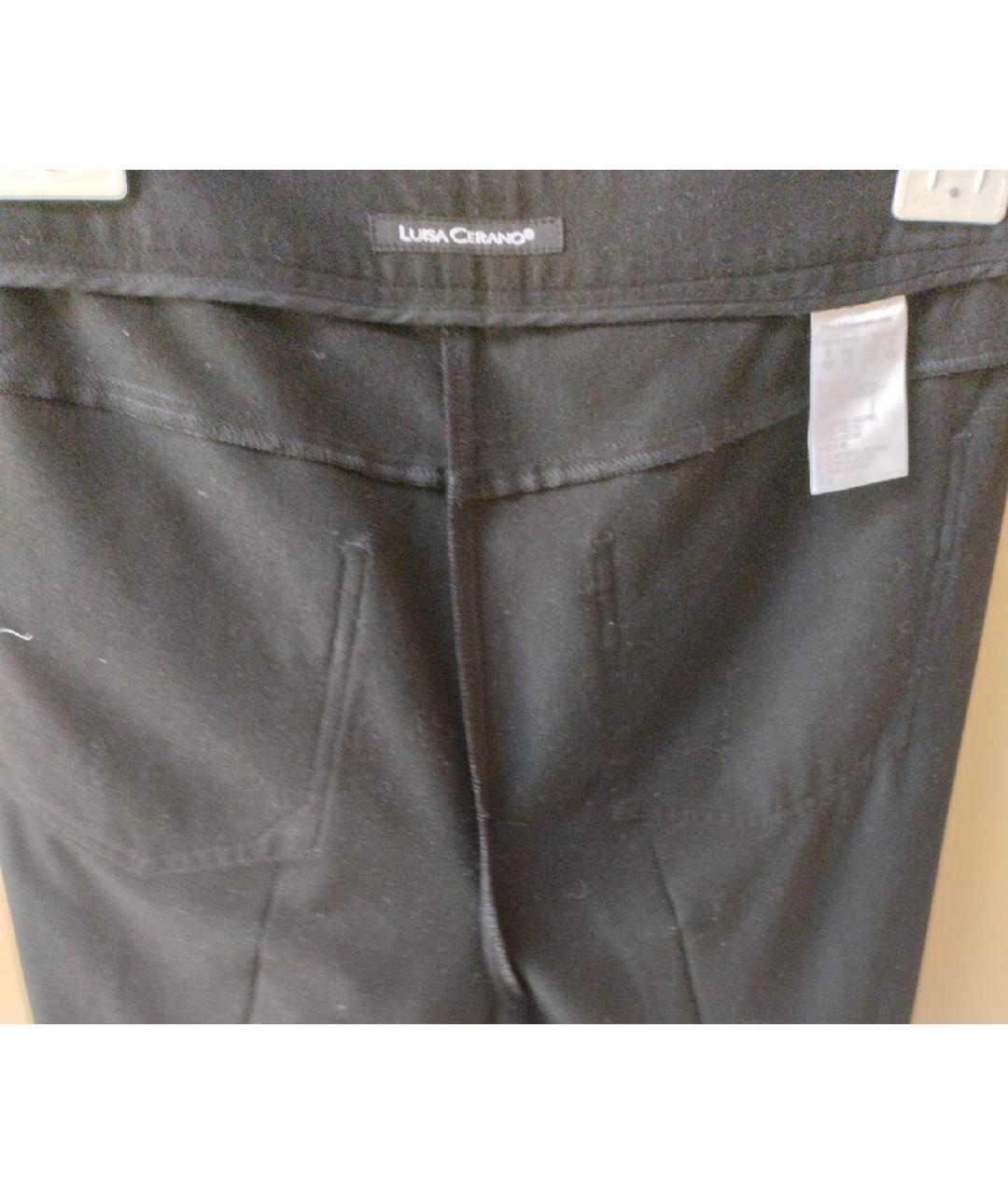 LUISA CERANO Черные полиэстеровые прямые брюки, фото 3