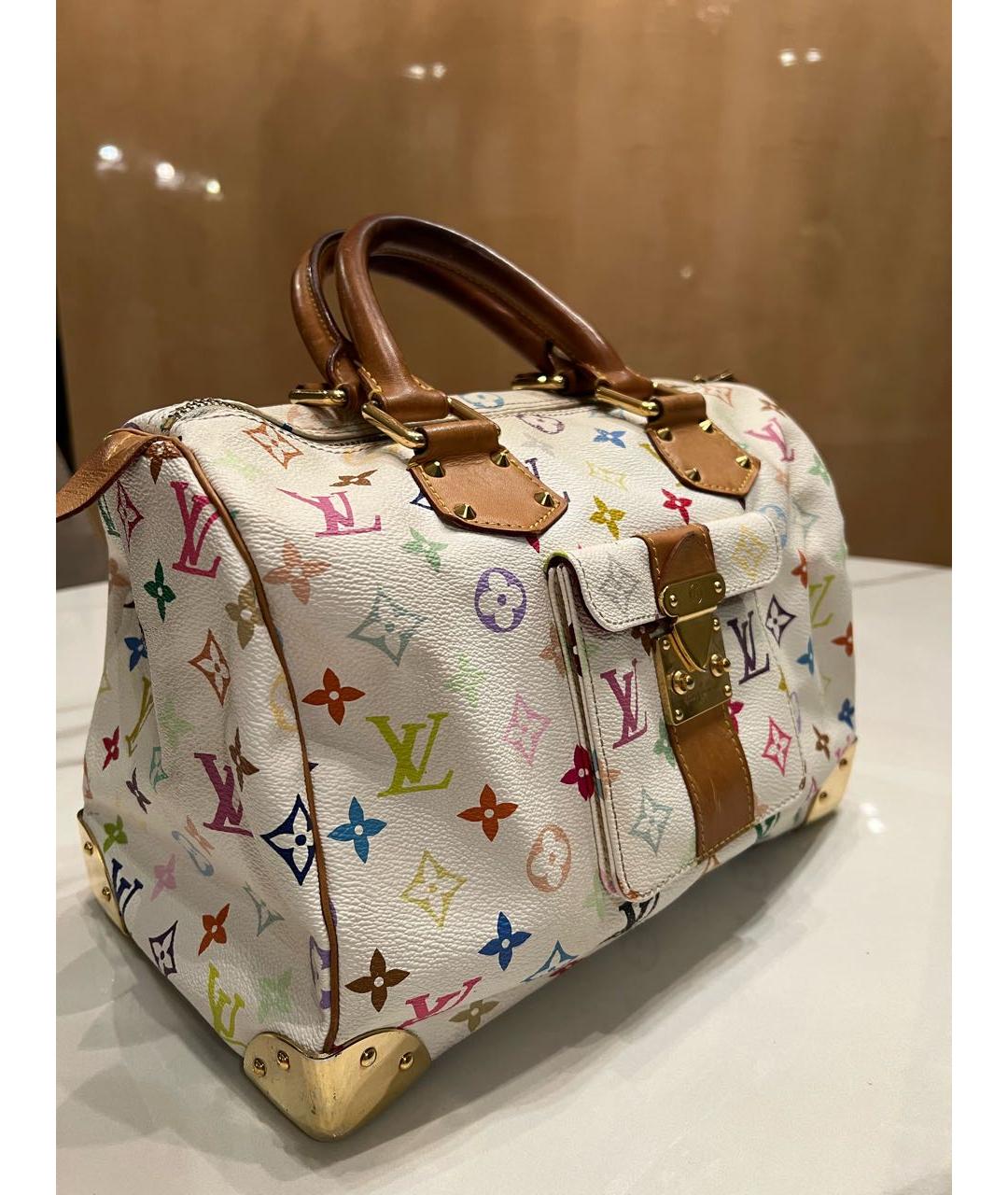 LOUIS VUITTON Белая сумка с короткими ручками из искусственной кожи, фото 2