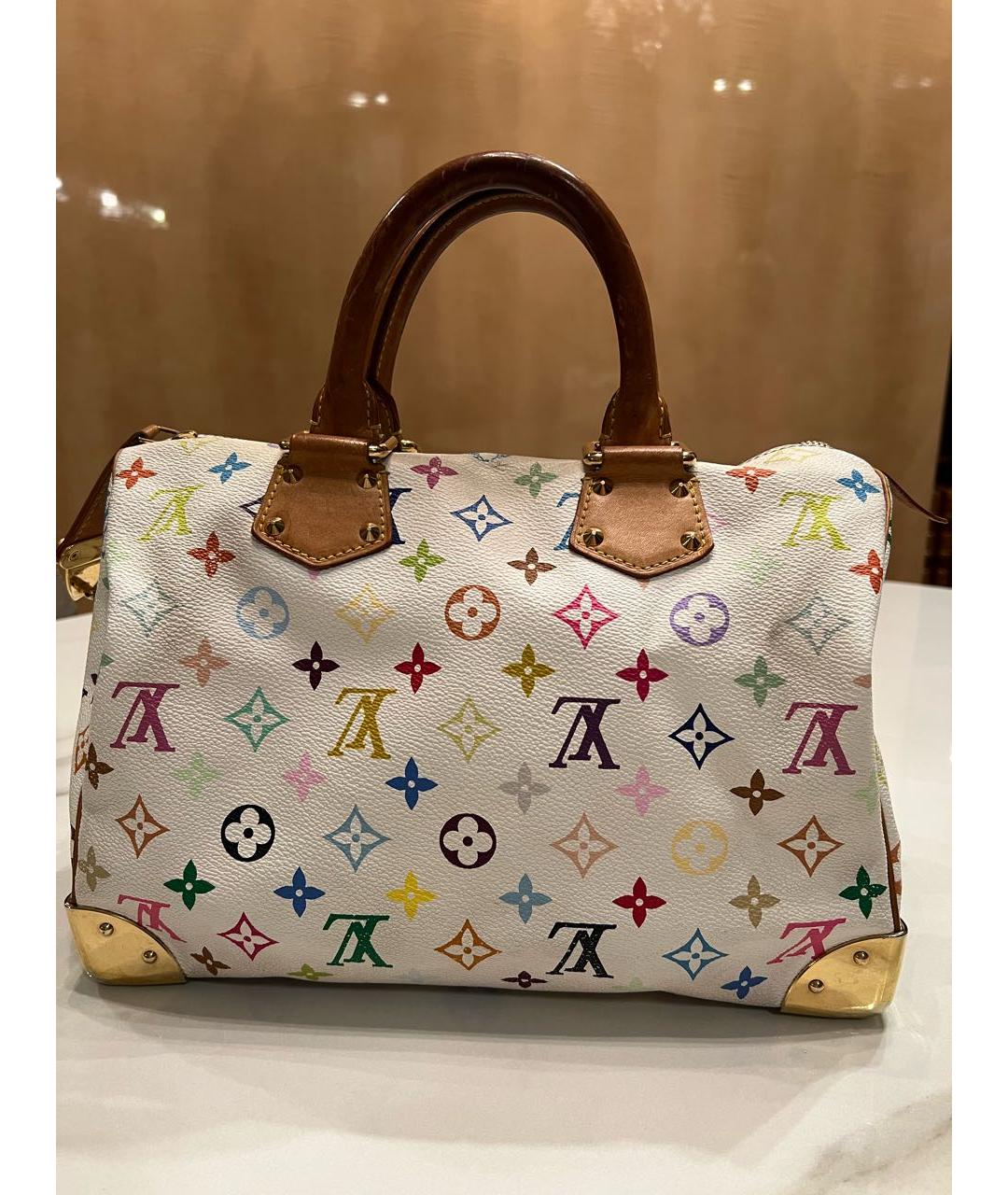 LOUIS VUITTON Белая сумка с короткими ручками из искусственной кожи, фото 3