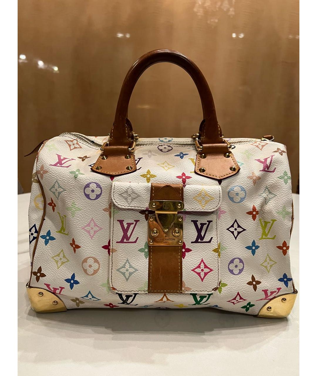 LOUIS VUITTON Белая сумка с короткими ручками из искусственной кожи, фото 8