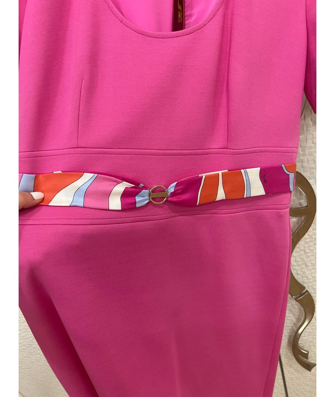 EMILIO PUCCI Розовое вискозное коктейльное платье, фото 4