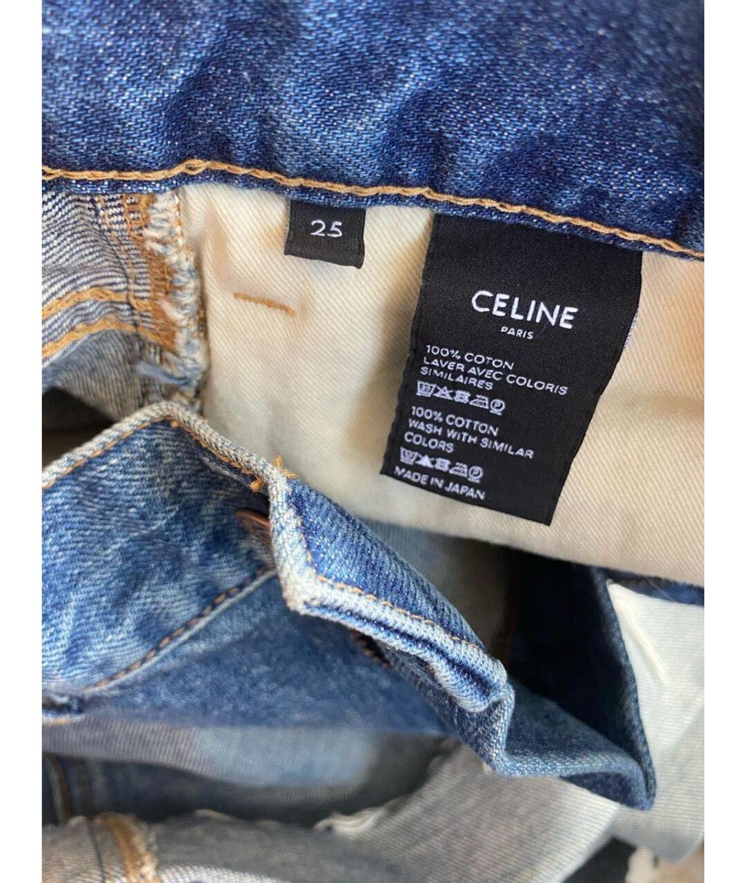 CELINE PRE-OWNED Синяя хлопковая юбка мини, фото 4