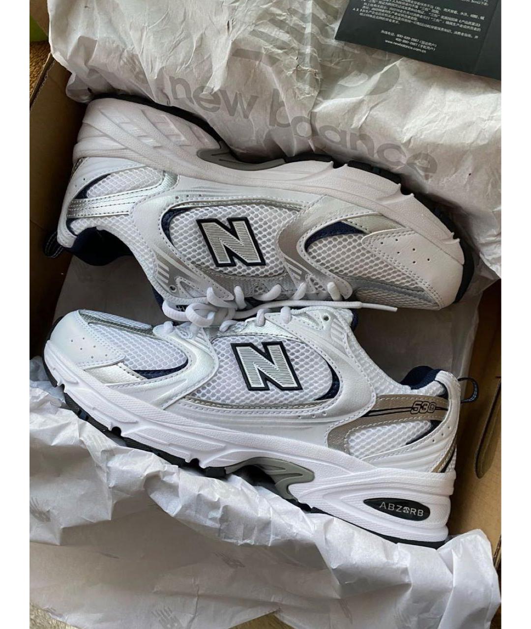 NEW BALANCE Белые кроссовки из искусственной кожи, фото 2