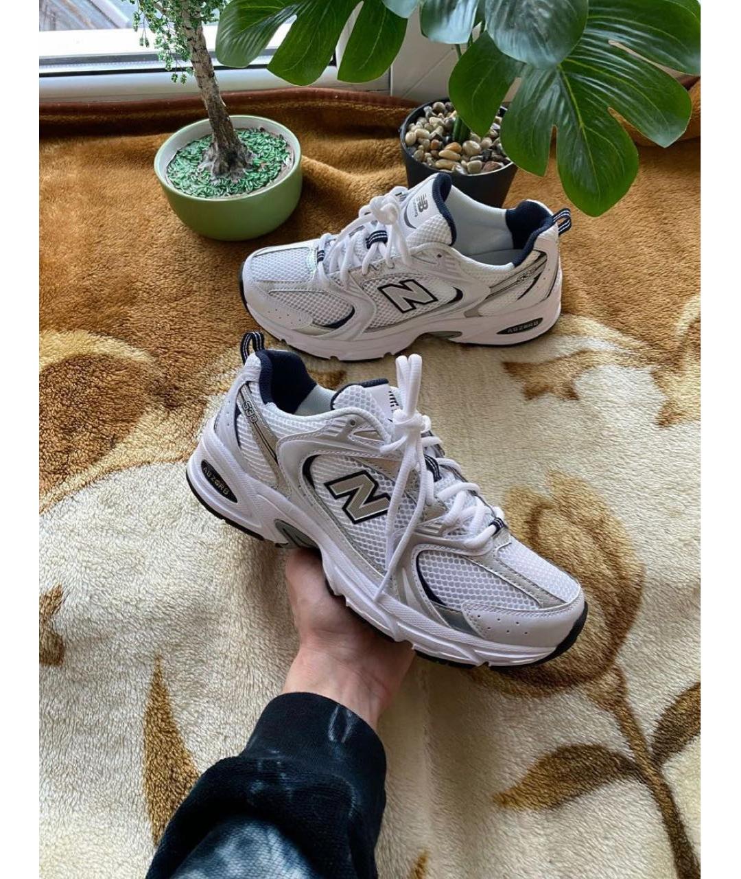 NEW BALANCE Белые кроссовки из искусственной кожи, фото 4