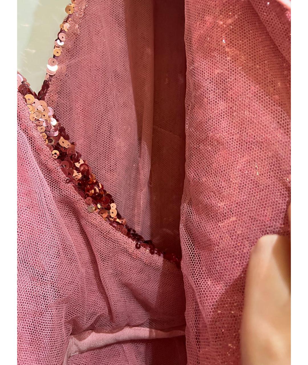 DOLCE&GABBANA Розовое полиамидовое коктейльное платье, фото 3