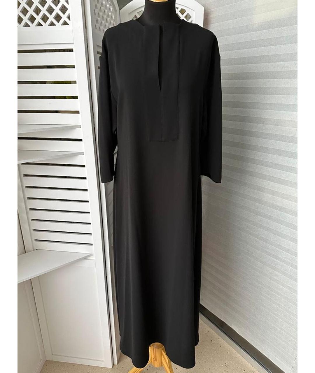 TOTEME Черное полиэстеровое повседневное платье, фото 9