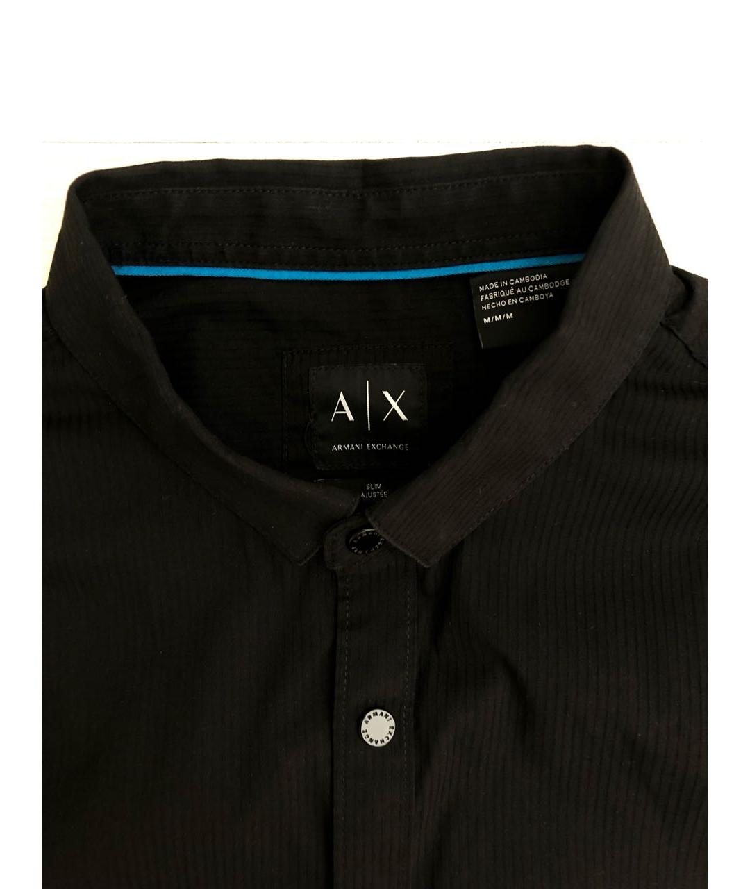 ARMANI EXCHANGE Черная хлопковая кэжуал рубашка, фото 3