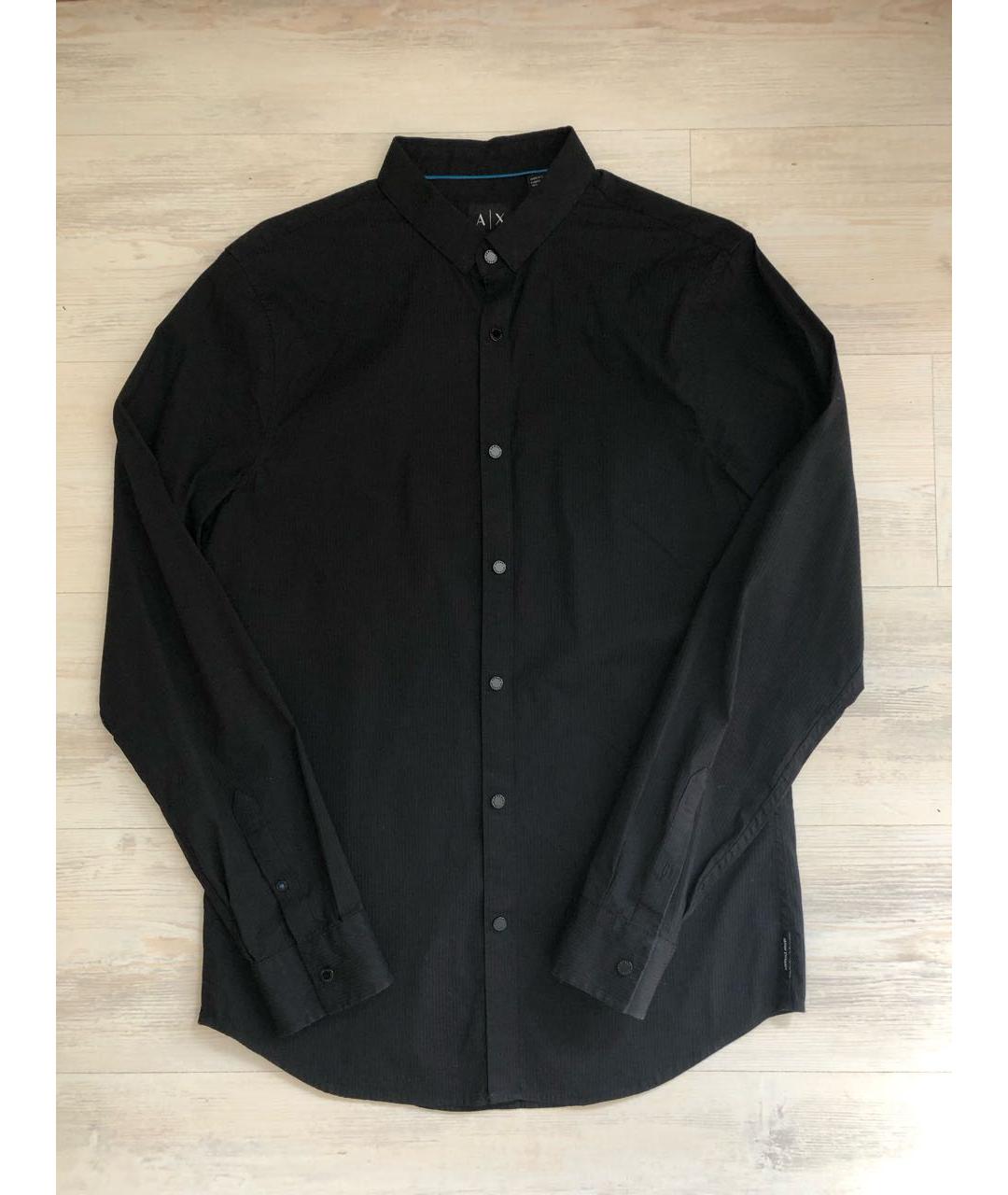 ARMANI EXCHANGE Черная хлопковая кэжуал рубашка, фото 6